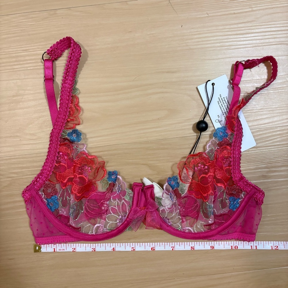 Love & Lemons Luella Underwire Lace Bra XS BNWT Floral Sheer Lingerie Coquette - Picture 10 of 10